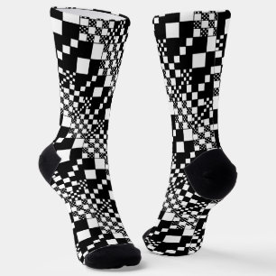 Chaussette Vérifié, Chèques - noir et blanc