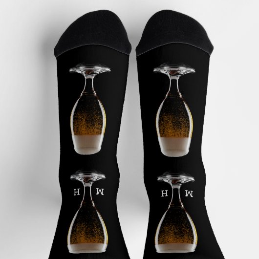 Chaussette Verre Monogramme personnalisé de bière (Haut)