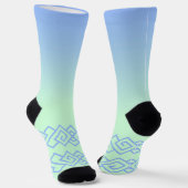 Chaussette Vert à Bleu, Motif Grec, Nom (Angulaire)