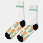 Chaussette Vert blanc sauvage avec ananas (Gauche)