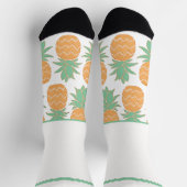 Chaussette Vert blanc sauvage avec ananas (Haut)