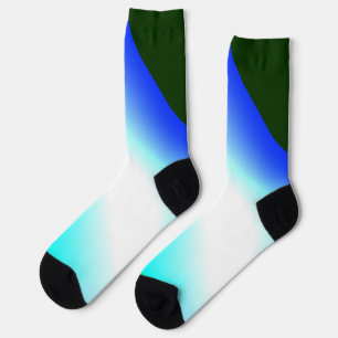Chaussette Vert bleu arc-en-ciel texture abstraite motif art