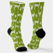 Chaussette Vert et blanc partout sur Chaussettes de cerfs (Angulaire)