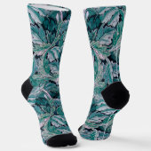 Chaussette Vert et Turquoise Feuilles Morris (Angulaire)