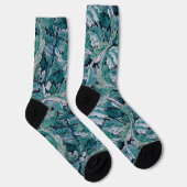 Chaussette Vert et Turquoise Feuilles Morris (Droite)