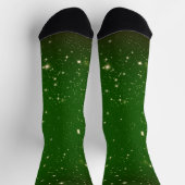 Chaussette Vert foncé recouvert d'étoiles brillantes or Twink (Haut)