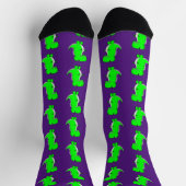 Chaussette Vert mignon Dino pourpre (Haut)