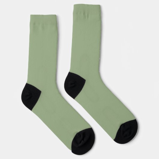 Chaussette Vert Sage moderne Couleur uni (Droite)