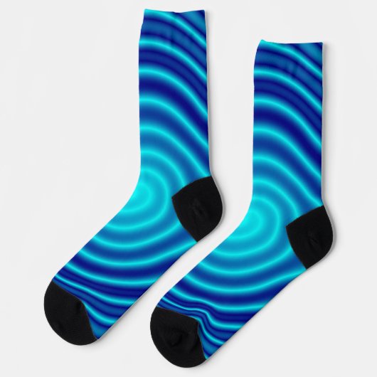 Chaussette Vertigo bleu spirale (Gauche)