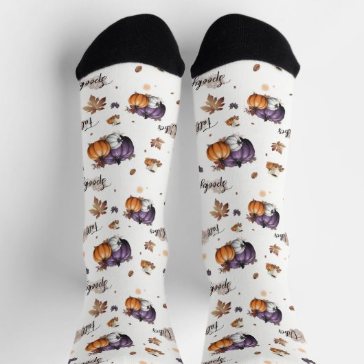 Chaussette Vibes d'automne Motif sans couture (Haut)