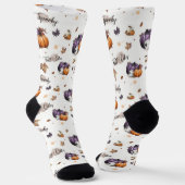 Chaussette Vibes d'automne Motif sans couture (Angulaire)