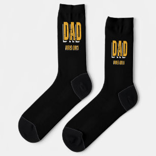Chaussette Vibes de papa jaune blanc seulement Chaussettes