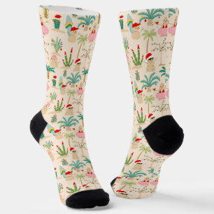 Chaussette Vibes de vacances tropicales Motif de Noël