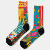 Chaussette Vibes Groovy 70s Motif Rétro (Gauche)