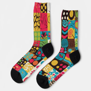 Chaussette Vibes Groovy des années 70 Motif Rétro