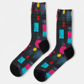 Chaussette Vibrant Abstract Socks with Bold Geometric Design (Gauche)