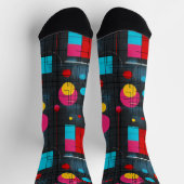 Chaussette Vibrant Abstract Socks with Bold Geometric Design (Haut)