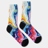 Chaussette Vibrant Colorful Swirl Abstraction (Droite)