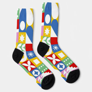 Chaussette Vibrant Geometric Design 