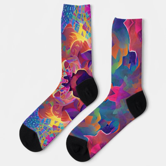 Chaussette Vibrant multicolore belle fuchsia jaune violet (Gauche)