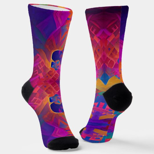 Chaussette Vibrant multicolore belle fuchsia jaune violet (Angulaire)
