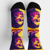 Chaussette Vibrant Stylized Portrait with Abstract Elements (Haut)