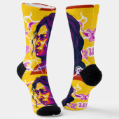 Chaussette Vibrant Stylized Portrait with Abstract Elements (Angulaire)