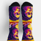 Chaussette Vibrant Stylized Portrait with Abstract Elements (Haut)