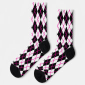 Chaussette Vichy rose et noir Argyle Diamant (Gauche)