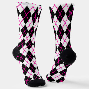 Chaussette Vichy rose et noir Argyle Diamant