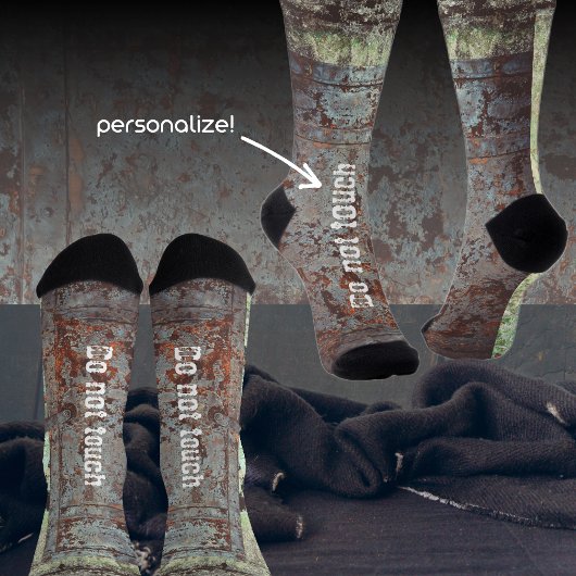 Chaussette Vielle porte rouillée peinte