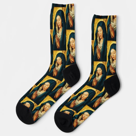 Chaussette Vierge Marie Hodegetria Icône Byzantine Catholique (Gauche)