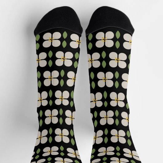 Chaussette VIGNES D'IVOIRE - Chaussettes Florales Funny durab (Haut)