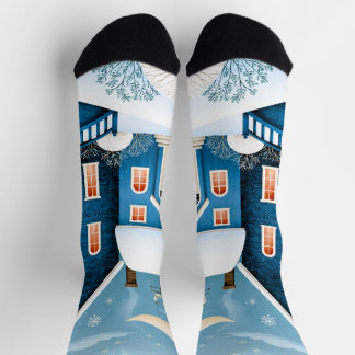 Chaussette Village d'hiver de Cottage de Lune Cosy