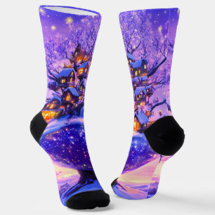 Chaussette Village enneigé de l'hiver fantastique