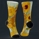 Chaussette Vincent Van Gogh 12 Tournesols Impressionniste<br><div class="desc">Le vase de Vincent Van Gogh, avec 12 Sunflowers is one of Van Gogh's famous Sunflower series. This painting of sunflowers is part of Van Gogh's second set of beautiful impressionist sunflower paintings, which he created in 1888. The Sunflowers are yellow against a background of light blue. As in all...</div>