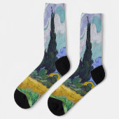 Chaussette Vincent Van Gogh - Champ de blé avec cyprès (Gauche)