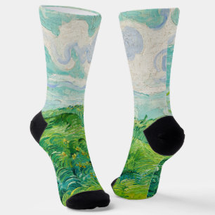 Chaussette Vincent van Gogh - Champ de blé vert, Auvers