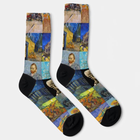 Chaussette Vincent van Gogh - chefs-d'oeuvre Mosaic Patchwork (Droite)
