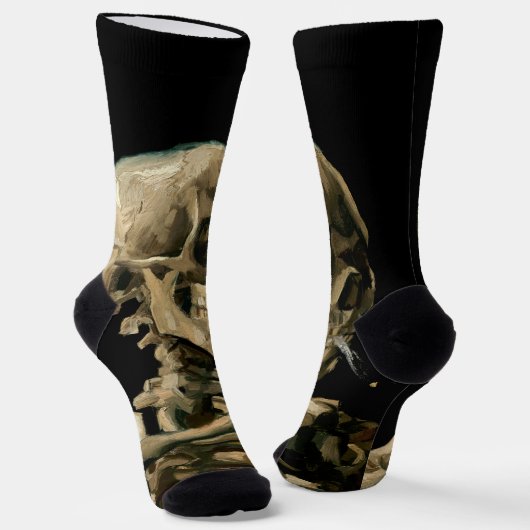 Chaussette Vincent van Gogh - Crâne avec cigarette brûlante (Angulaire)