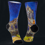Chaussette Vincent van Gogh - L'église d'Auvers<br><div class="desc">L'église d'Auvers / l'Eglise à Auvers-sur-oise par Vincent Van Gogh en 1890</div>