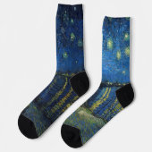 Chaussette Vincent van Gogh - Nuit étoilée sur le Rhône (Gauche)