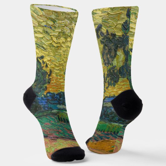 Chaussette Vincent van Gogh - Paysage à Twilight (Angulaire)