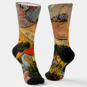 Chaussette Vincent van Gogh - Paysage, Maison et Laboureur