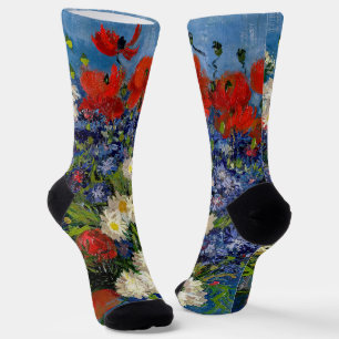 Chaussette Vincent van Gogh - Vase avec des Bleuets & Coqueli