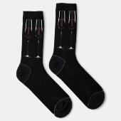 Chaussette Vins avec vin rouge sur noir (Droite)