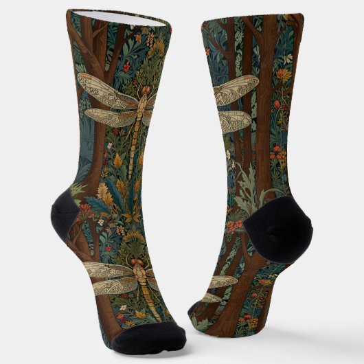 Chaussette Vintage art nouveau dragonfly boho chic (Angulaire)