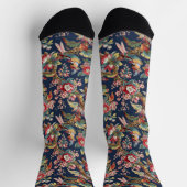 Chaussette Vintage Art Nouveau Tropical Parrots Pattern (Haut)