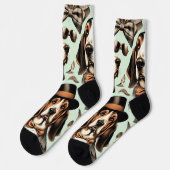 Chaussette Vintage Basset Hound sans joint (Gauche)