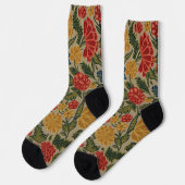 Chaussette Vintage Floral Garden Artwork (Gauche)